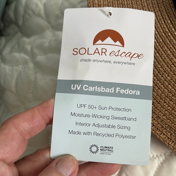 Solar Escape Tan and Black Wide-Brimmed Fedora Hat SPF 50+ - Picture 6 of 6